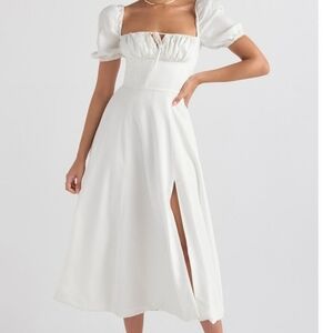 House of CB Tallulah Puff Sleeve Midi Dress Size XS